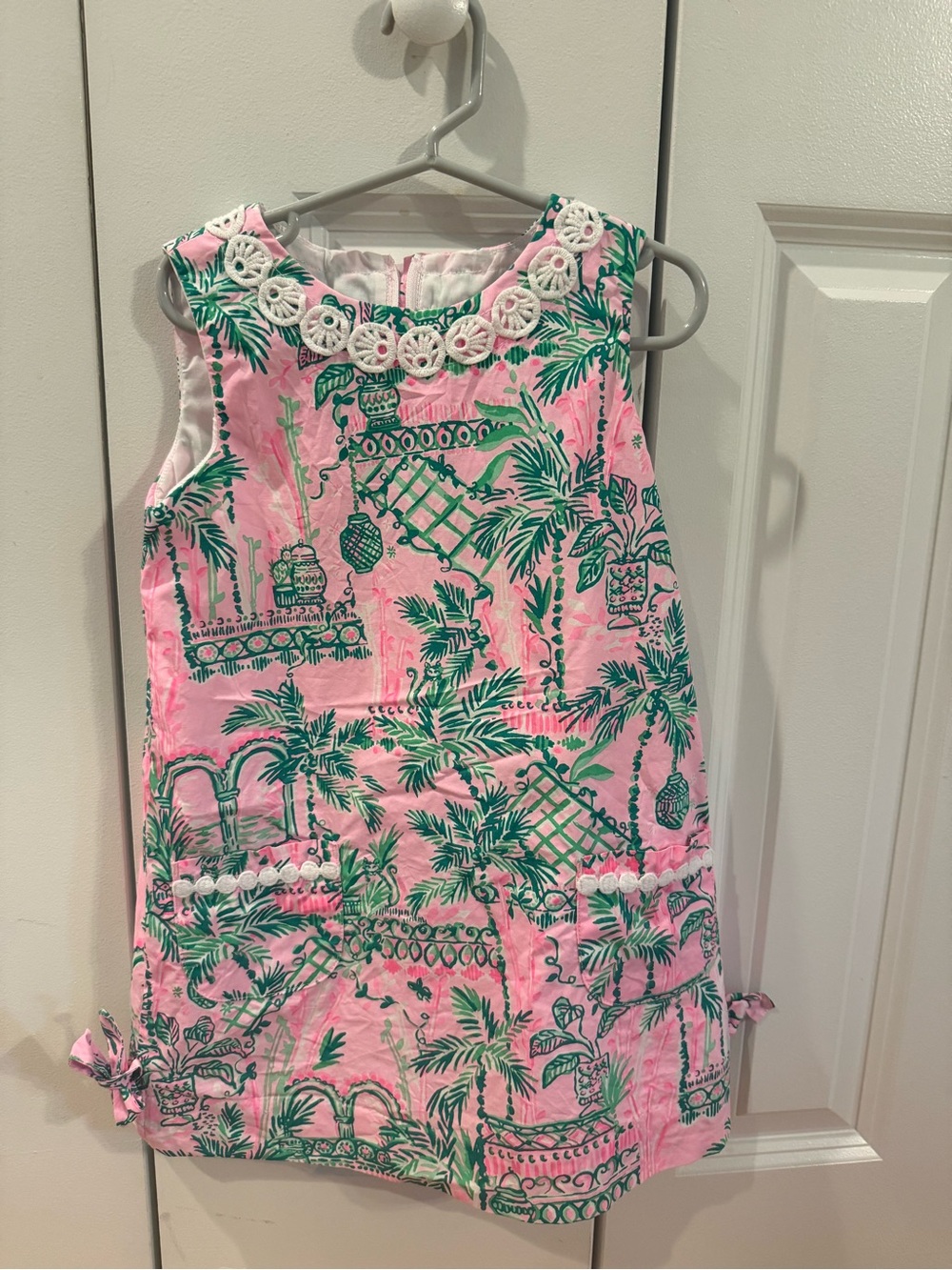 Lilly Pulitzer Pink and Green Palm Print Shift Dress
